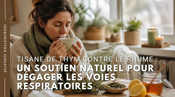 Tisane de thym contre le rhume  un soutien naturel pour dégager les voies respiratoires - Herboristerie Sensathé